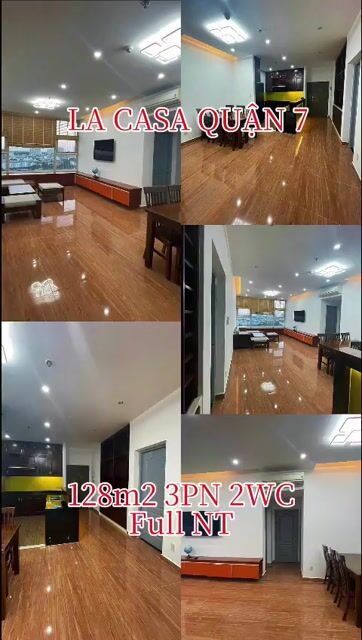 CHO THUÊ CĂN HỘ 128m2, 3PN 2WC, FULL NỘI THẤT, LA CASA QUẬN 7
